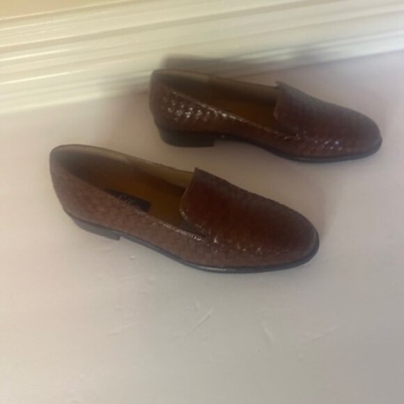 Selby Corrine Woven Leather Women's Brown Loafer, size 6.5 - Picture 4 of 7
